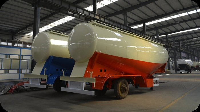 3 Axles Bulk Cement Powder Tank Trailer 38cbm 45 Tons Cement Tank Trailer