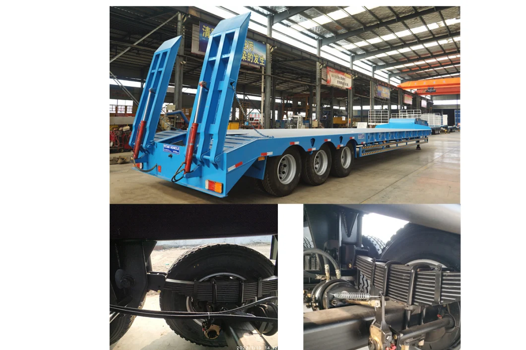 China 2/3/4/6 Axle 50-80 Ton Heavy Duty Gooseneck Excavator Transportlow Loader/ Lowboy/ Low Bed Trailer Truck Semi Trailer for Excavator Transport