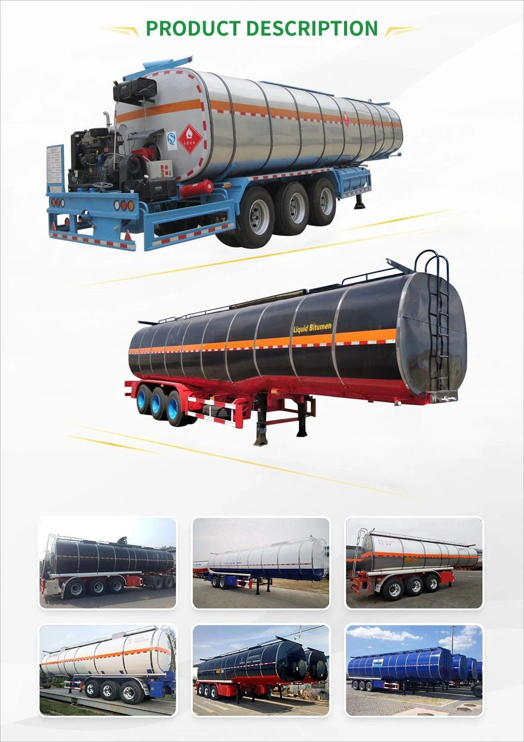 1m3- 12m3 Bitumen Transportation Tanker Asphalt Transportation Tank Trailers Oil Fuel Cement Gasoline Tanker Water Tanker with Pump for Sale in Mali