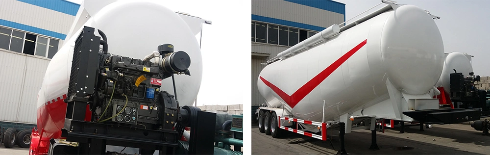 3 Axle 35m3 V Shape Cement Trailer Powder Bottom Unloading Bulk Cement Fly Ash Flour Powder Material Transport Tank/Tanker Tank Trailer Truck